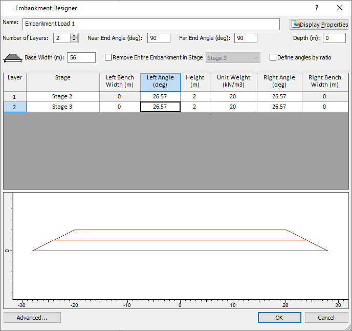 Embankment Designer dialog